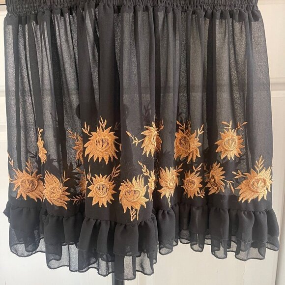 Free People FP Garden Of Bloom Mini Dress XS Sheer Whimsigoth Fairy Grunge - Picture 6 of 9